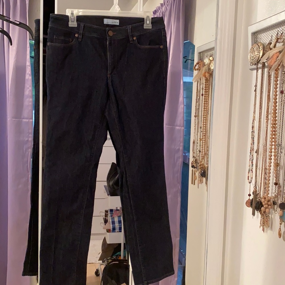 EUC. Dark denim curvy straight jeans